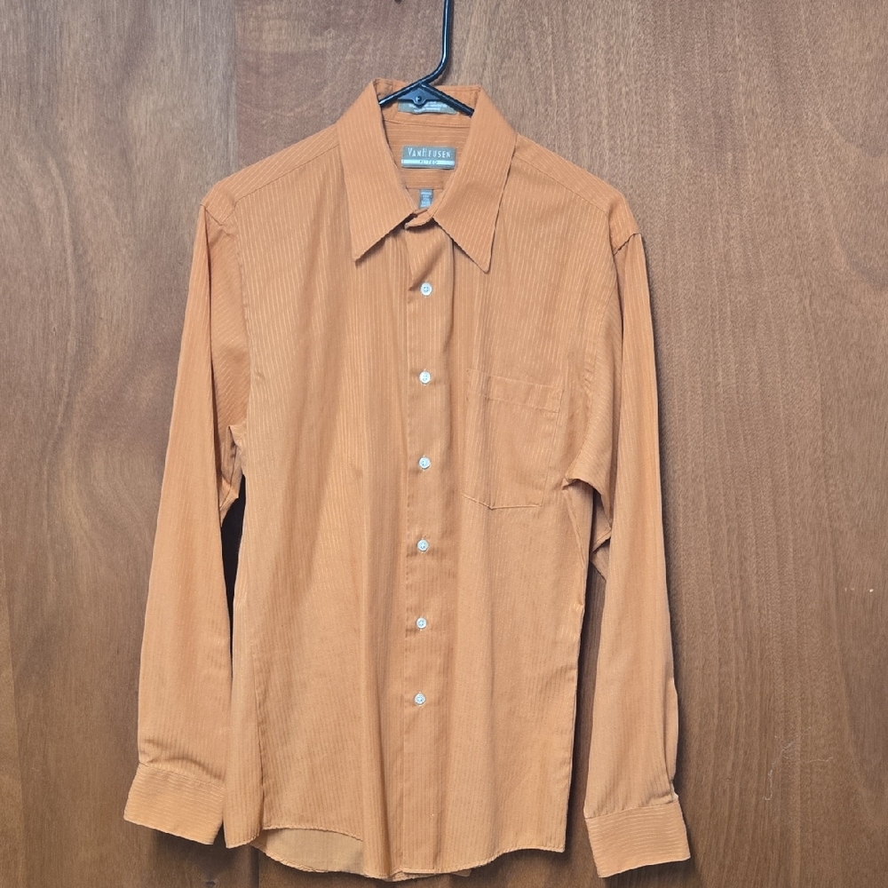 Van Heusen Men's Casual Button up Shirt - Warm Orange